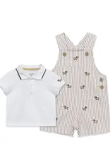Little Me Puppies Woven Shortall Set