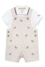 Little Me Puppies Woven Shortall Set