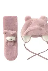 Mayoral Fur hat & scarf set in Orchid