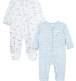 Little Me Peppy Puppies 2-Way-Zip Footies (2-Pack)