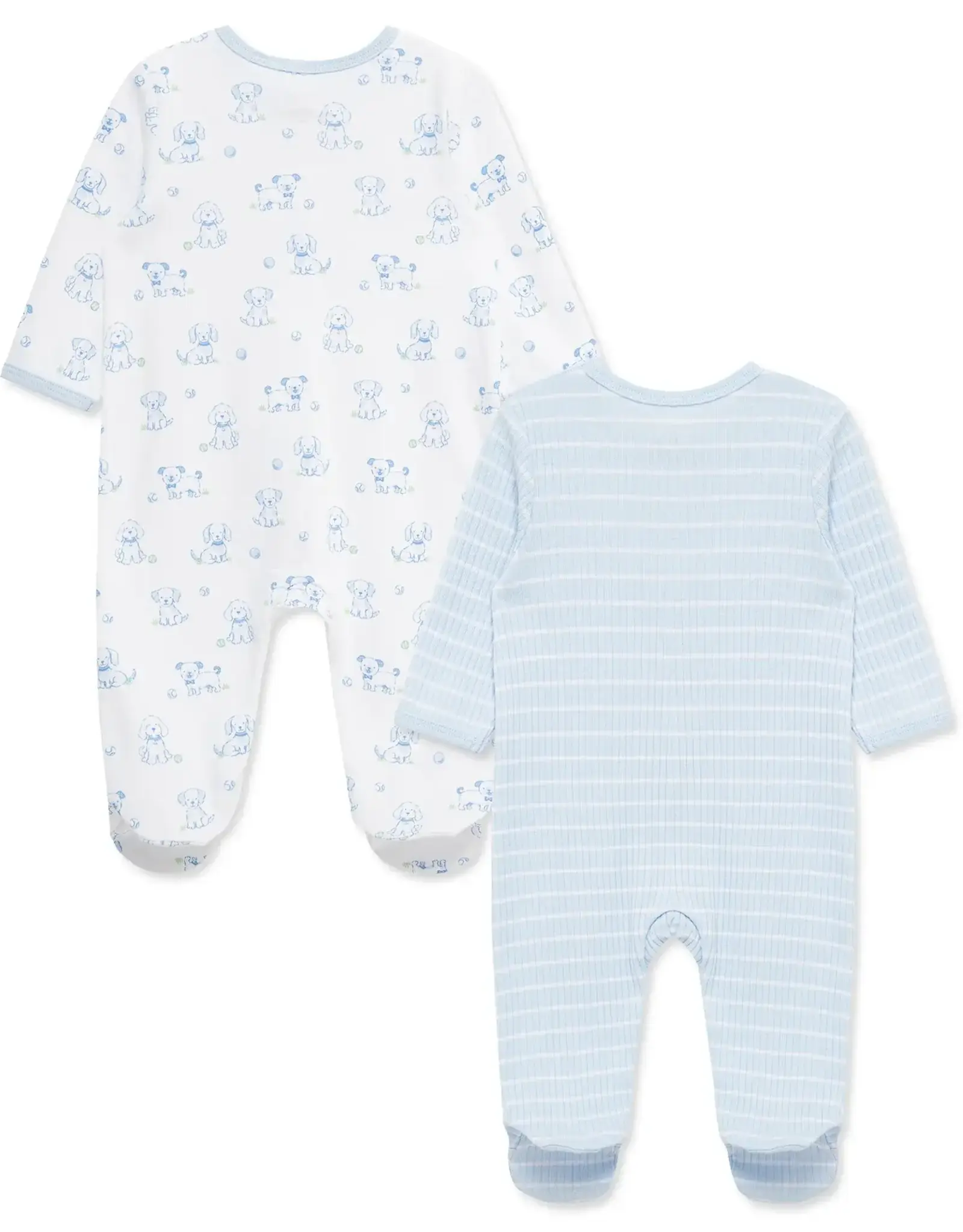 Little Me Peppy Puppies 2-Way-Zip Footies (2-Pack)