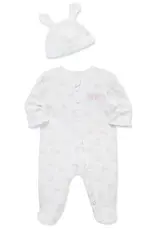 Little Me “My First Easter” Pink Bunny 2-Way-Zip Footed One-Piece & Hat