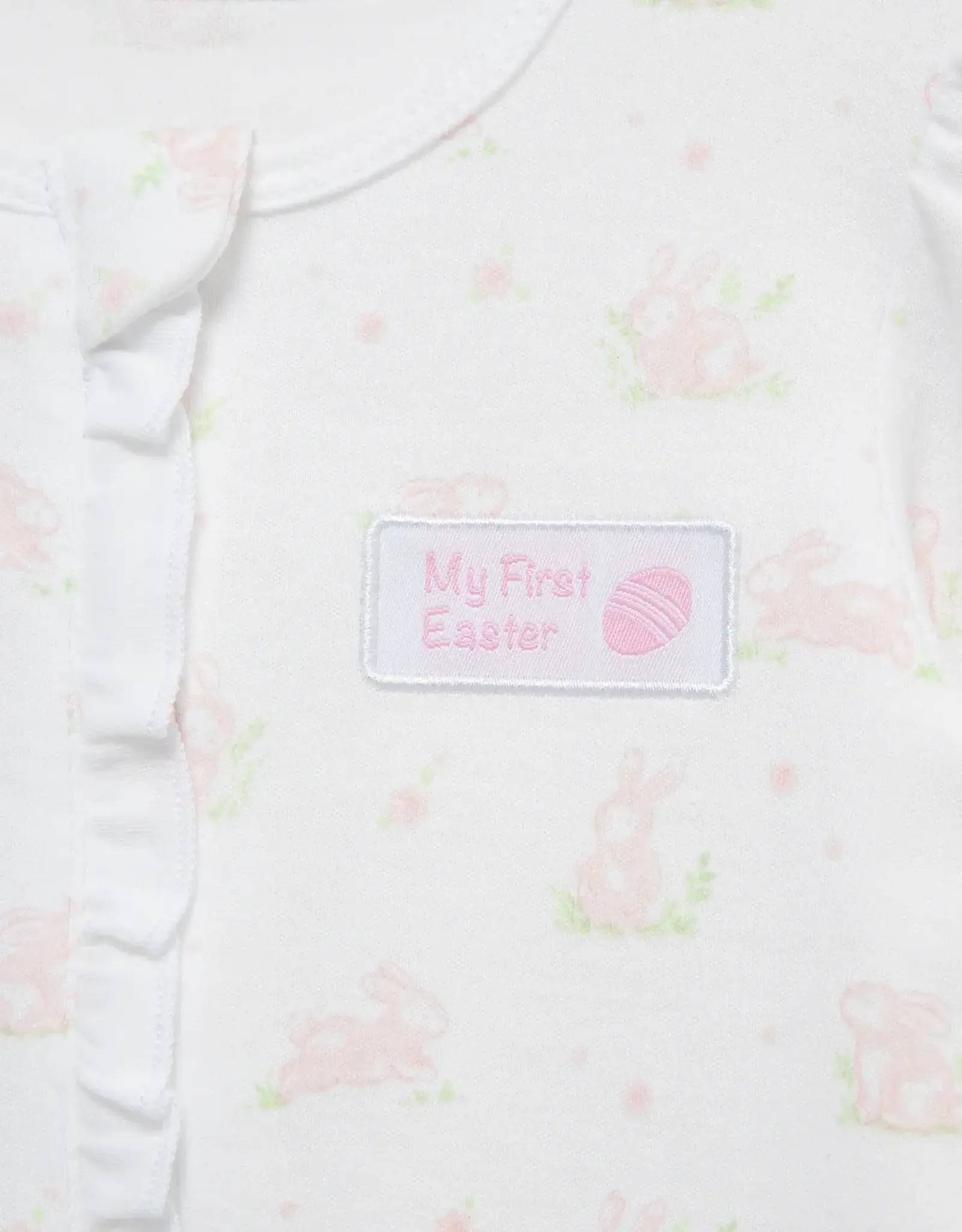 Little Me “My First Easter” Pink Bunny 2-Way-Zip Footed One-Piece & Hat