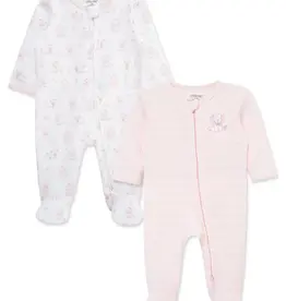 Little Me Pretty Puppies 2-Way-Zip Footies (2-Pack)