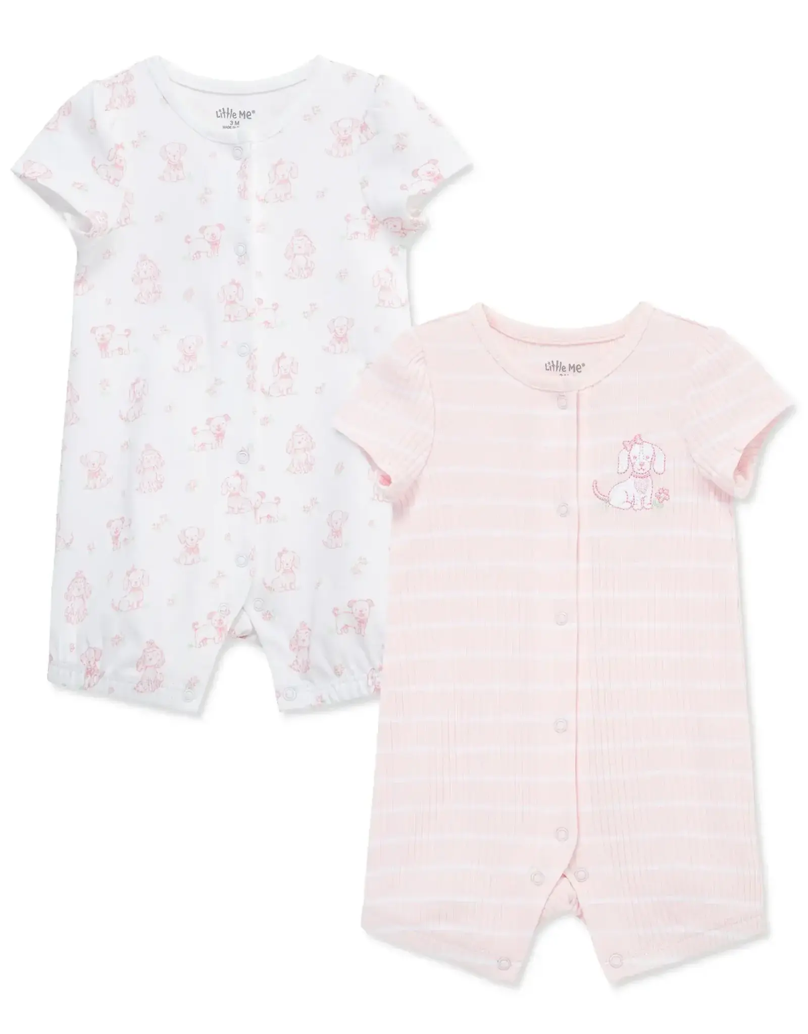Little Me Pretty Puppies Rompers (2-Pack)