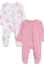 Little Me Lovely Lilacs 2-Way-Zip Footies (2-Pack)