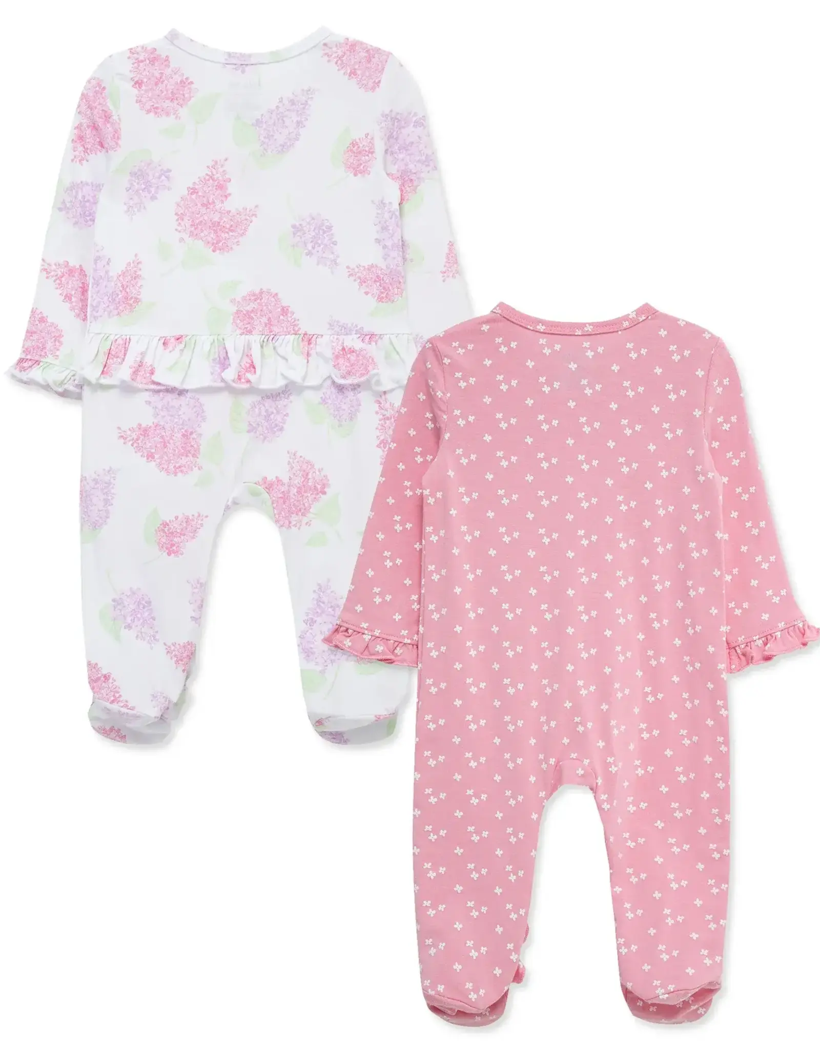 Little Me Lovely Lilacs 2-Way-Zip Footies (2-Pack)