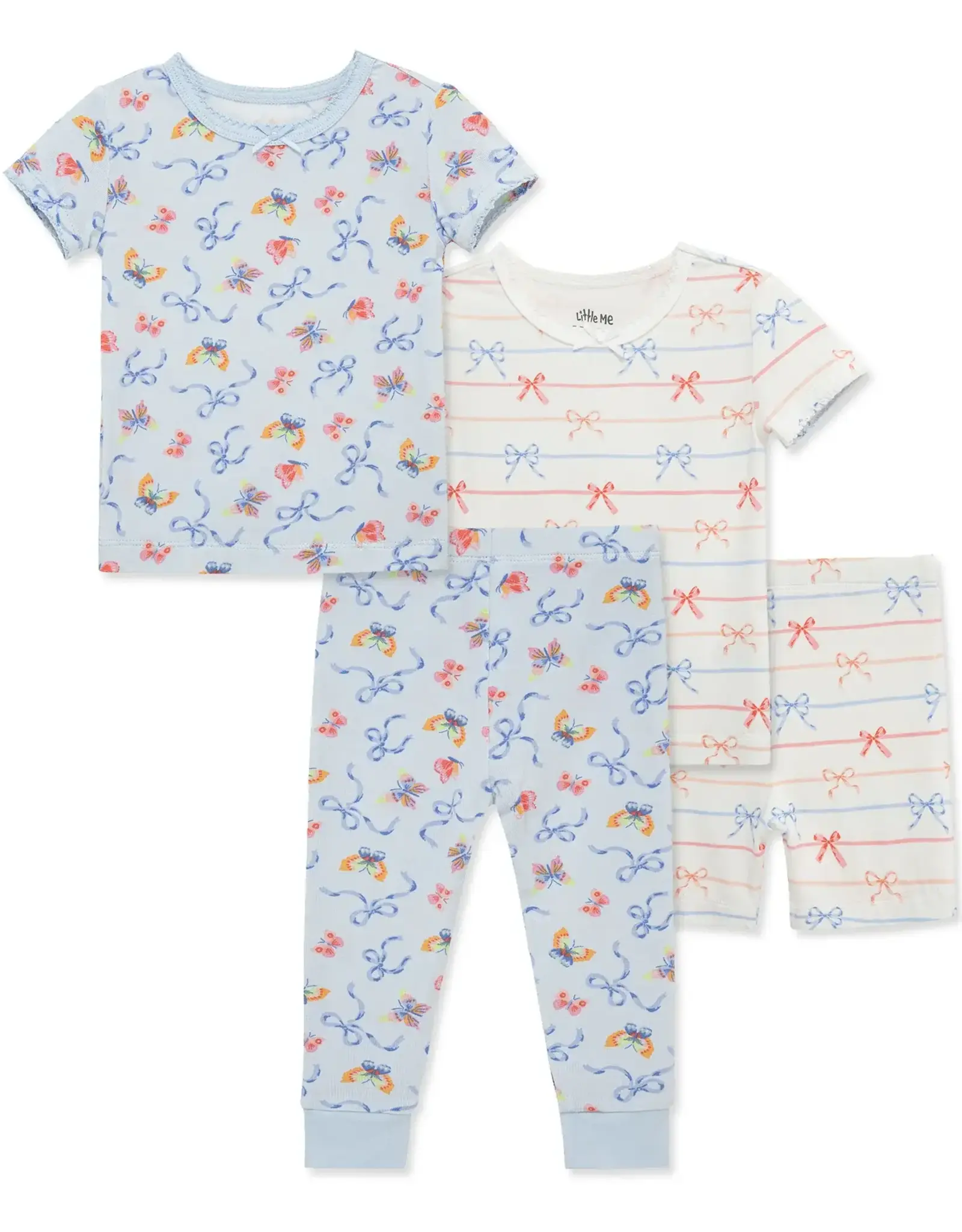 Little Me Bows 4-Piece Pajama Set