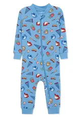 Little Me Baseball Zip Front One-Piece