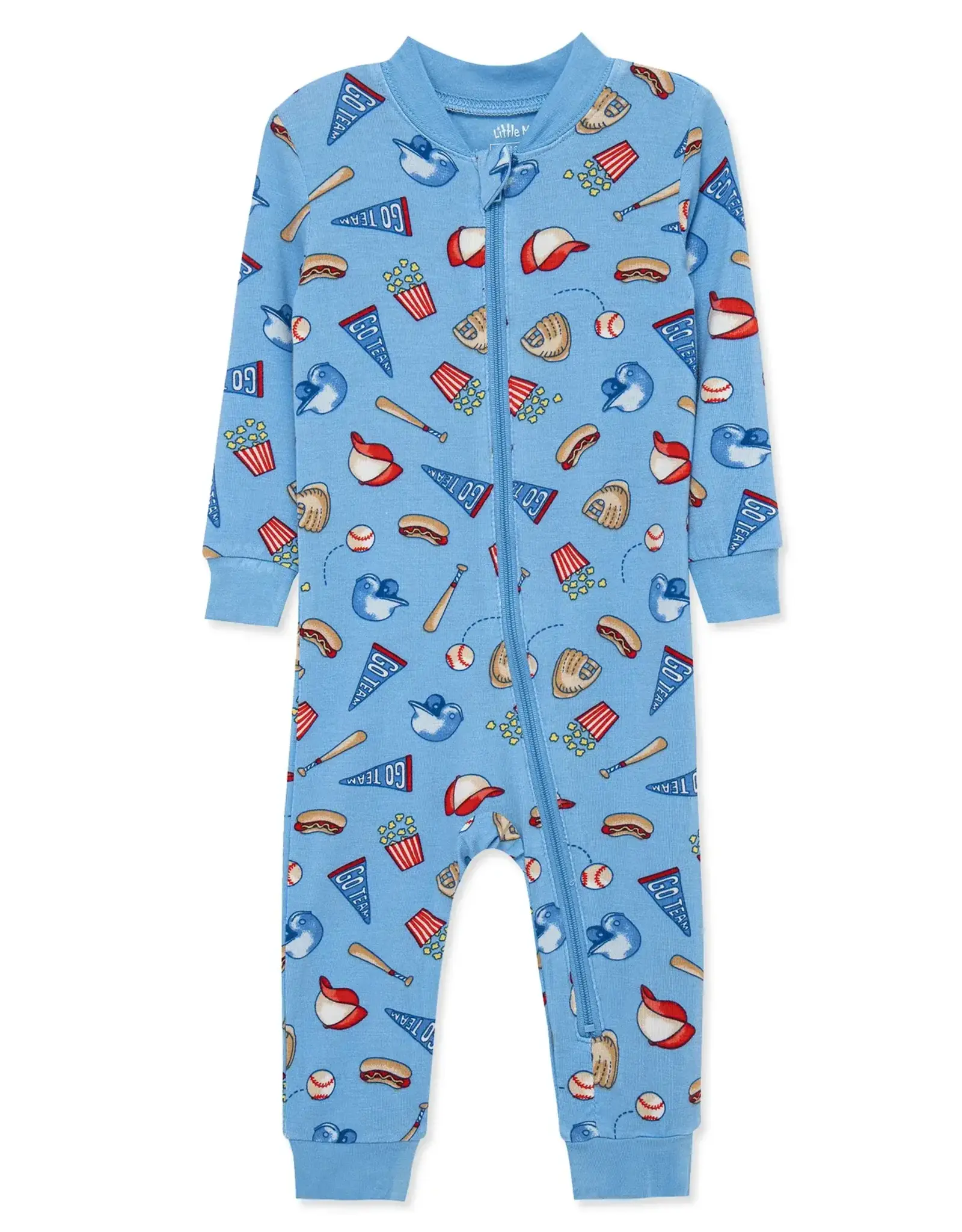 Little Me Baseball Zip Front One-Piece
