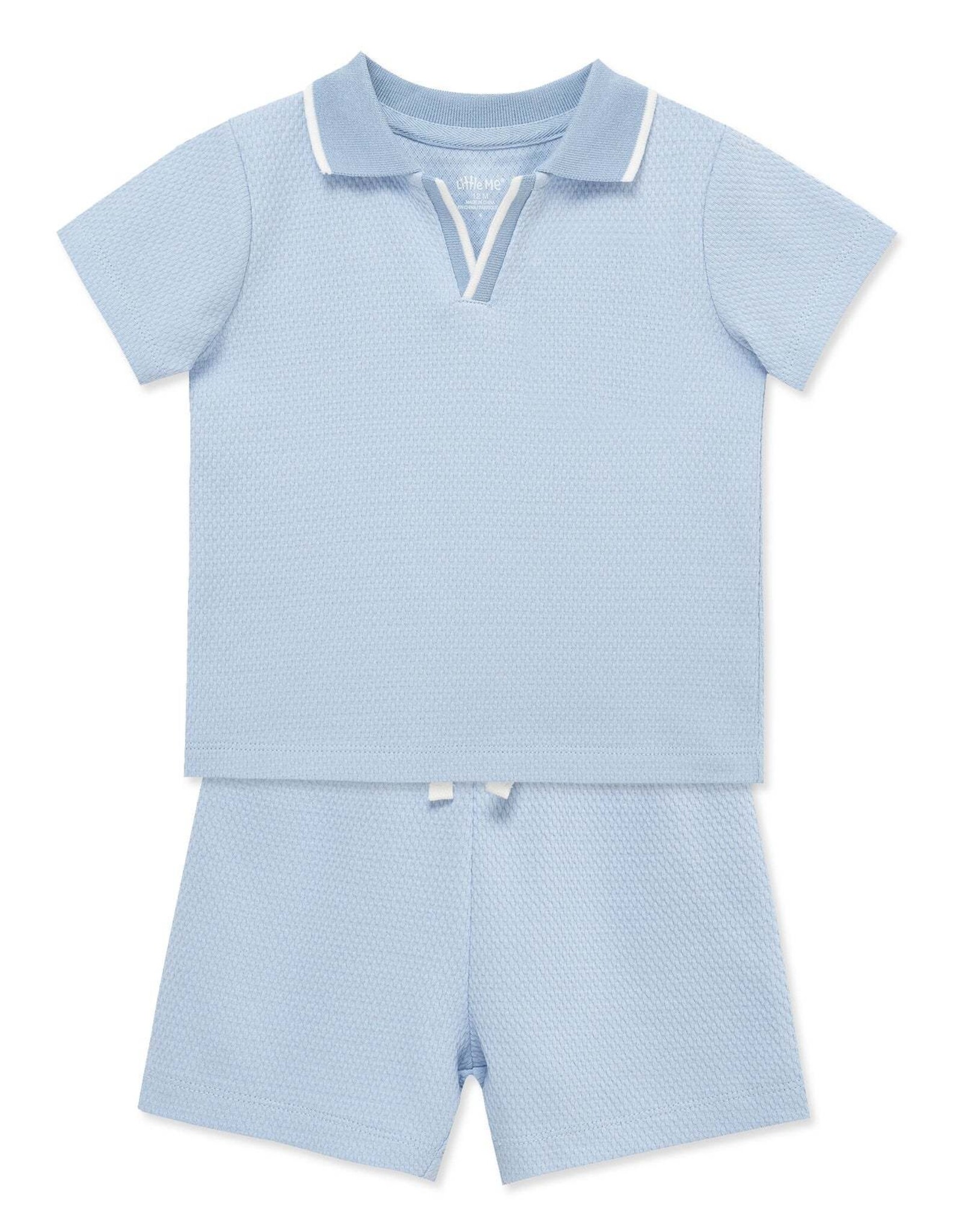 Little Me Light Blue 2-Piece Short Set