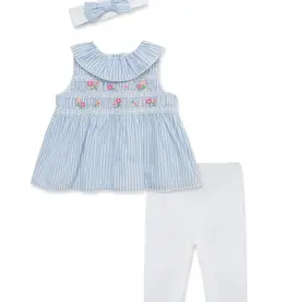 Little Me Smock Floral Woven Tunic & Legging Set