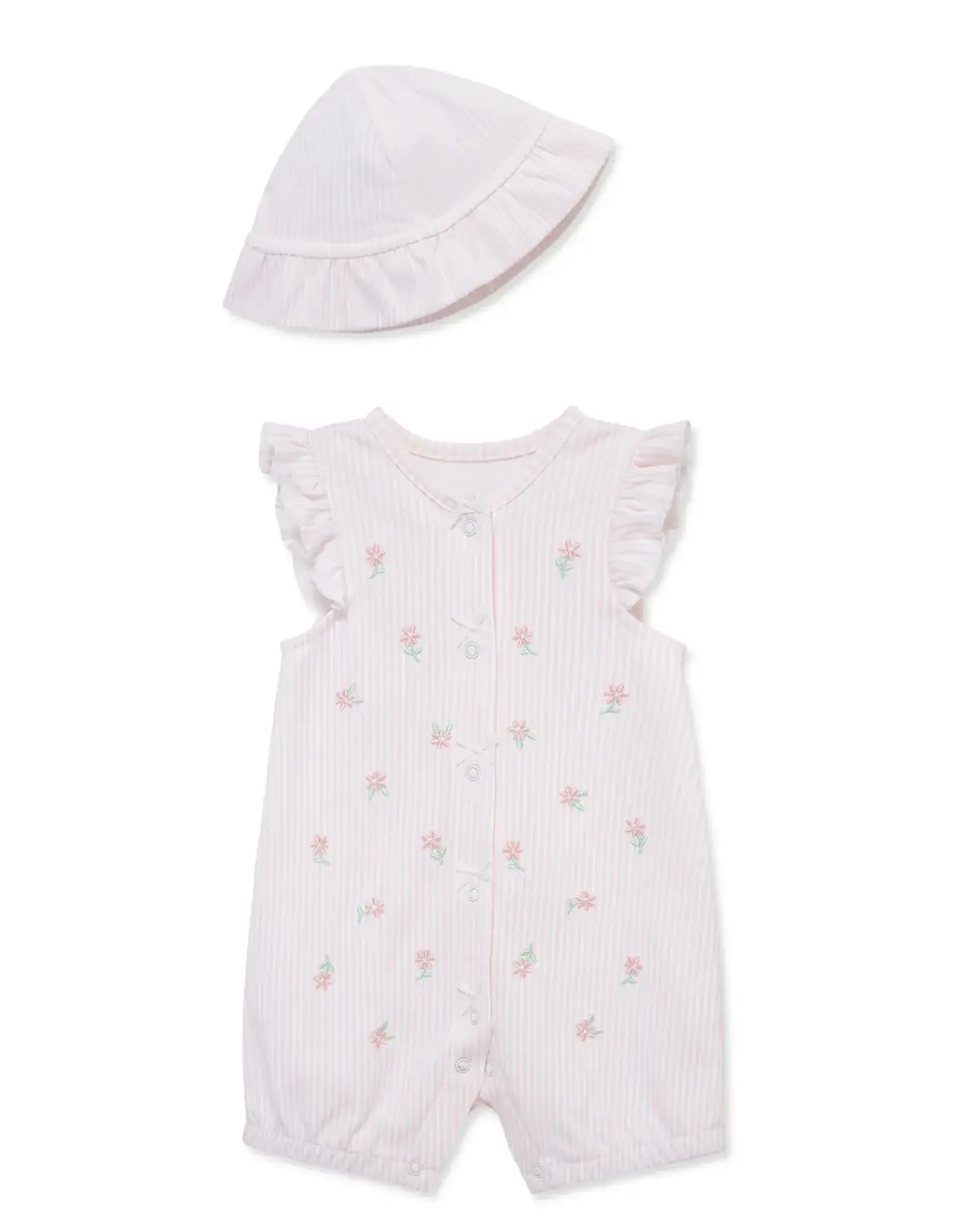 Little Me Pink Picnic Romper & Hat