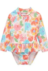 Little Me Multi Floral 1-Piece Rashguard Suit