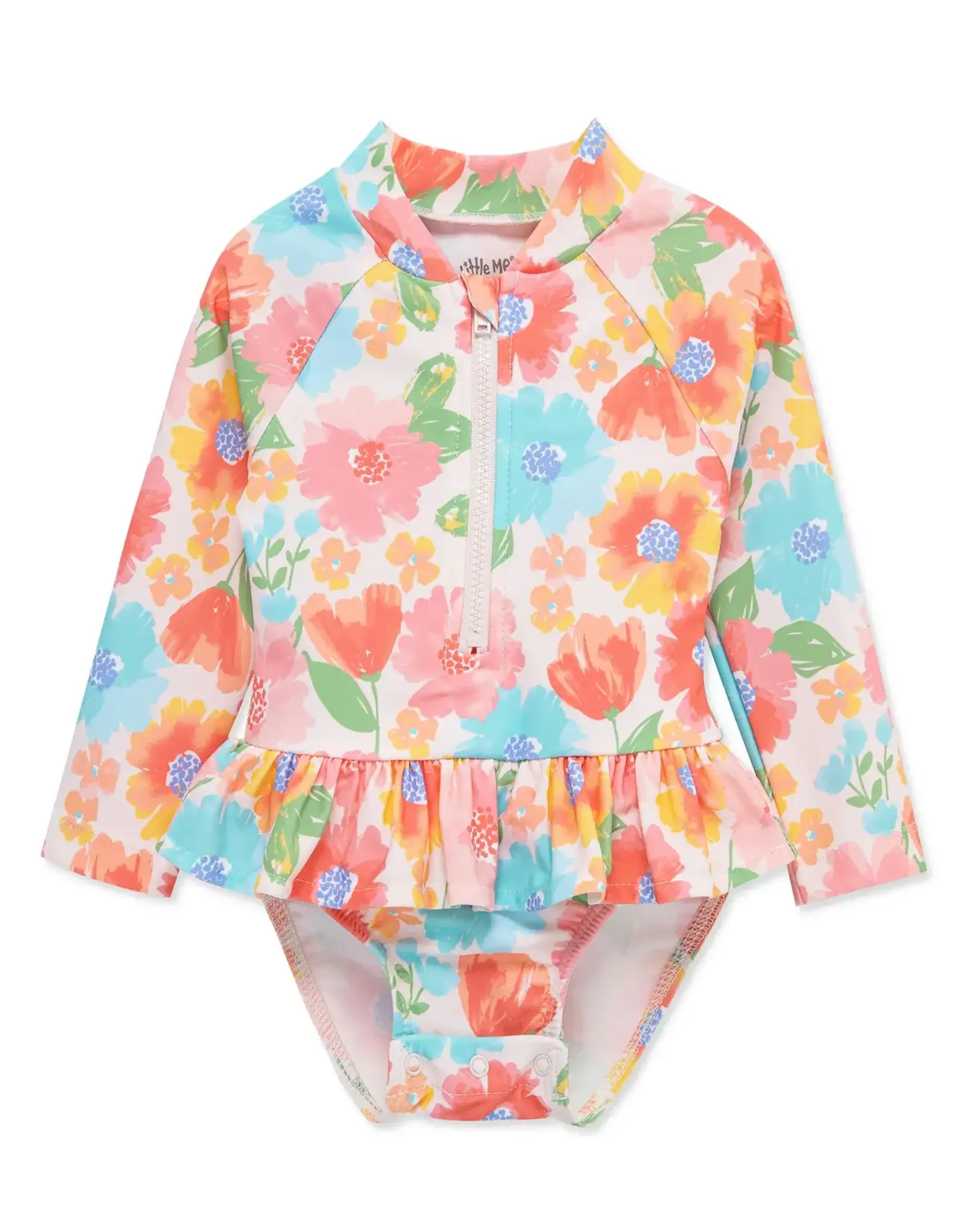 Little Me Multi Floral 1-Piece Rashguard Suit