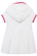 Little Me Zip Swim Cover Up with Fuchsia Trim