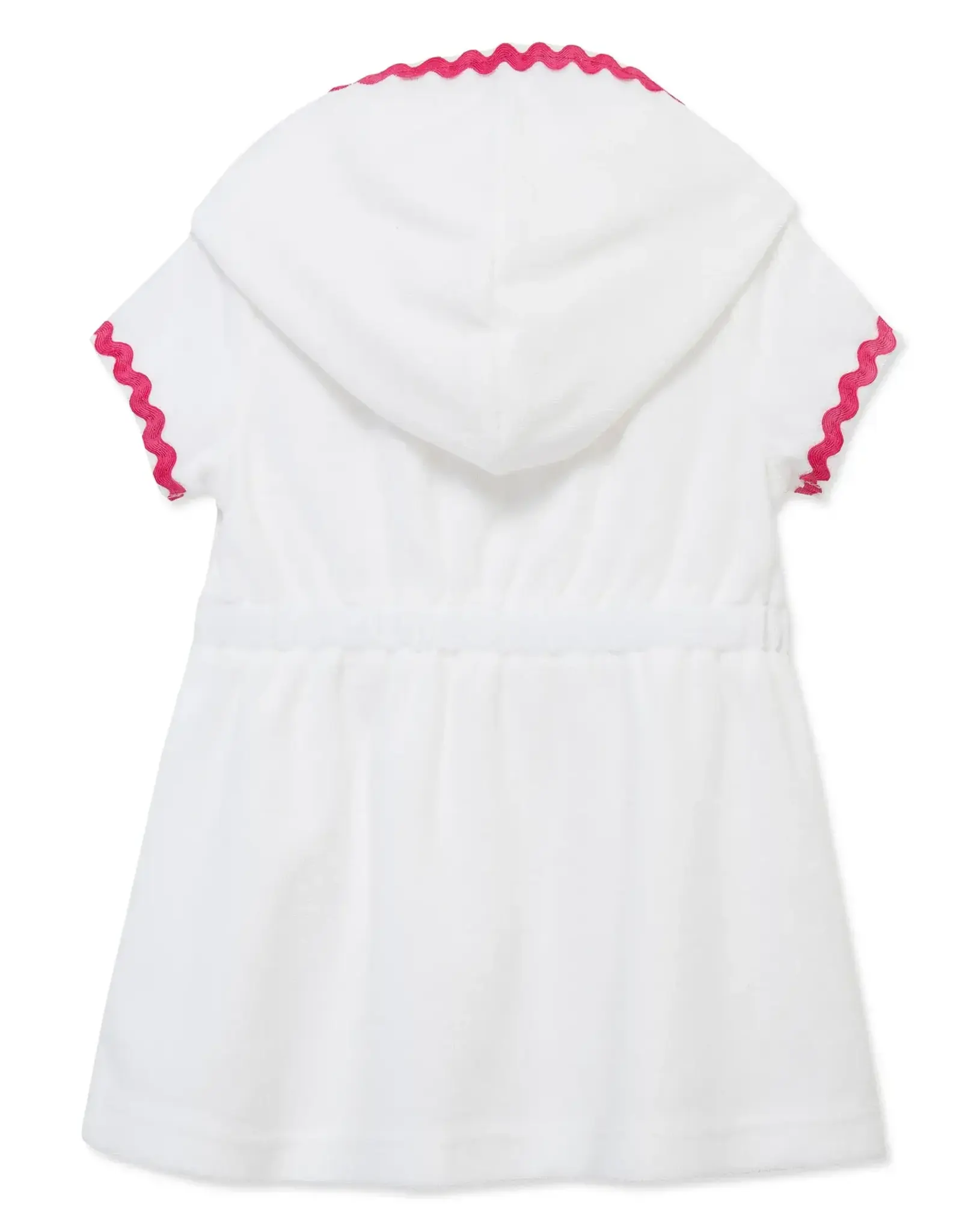 Little Me Zip Swim Cover Up with Fuchsia Trim