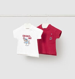 Mayoral Puppy 2 Shirt Set Red/White