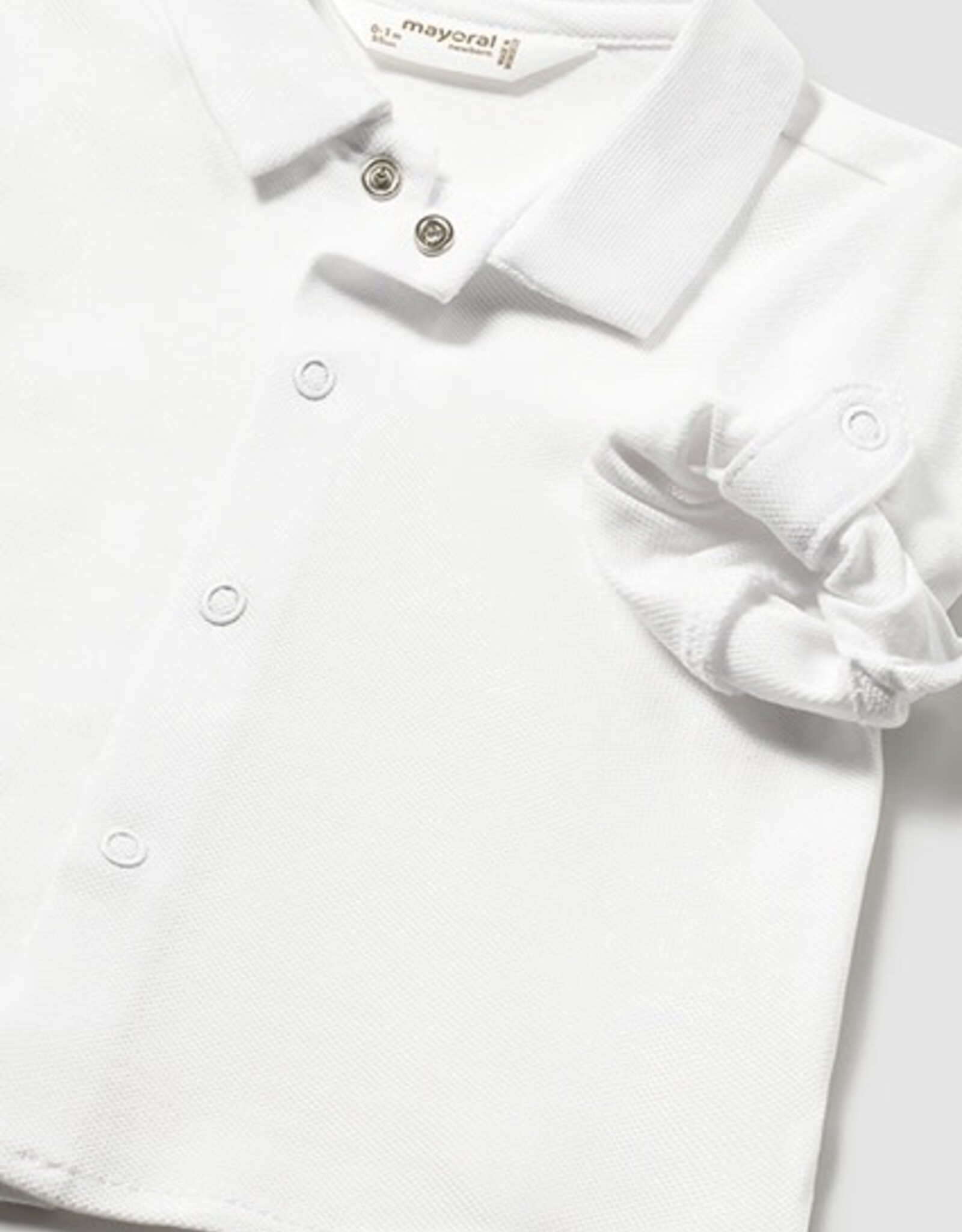 Mayoral White Baby Knit Shirt w/collar