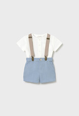 Mayoral Blue Newborn Shorts set with Shirt