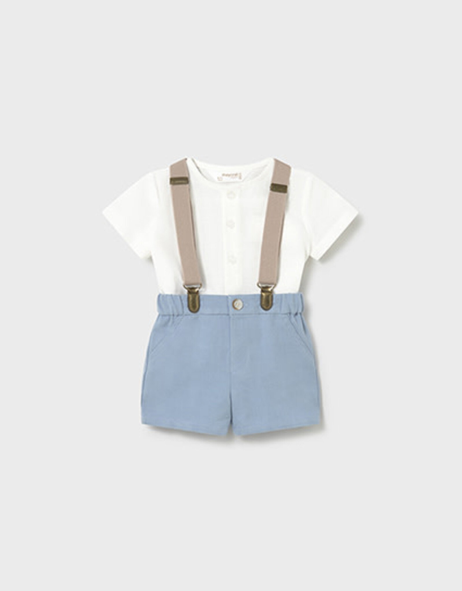 Mayoral Blue Newborn Shorts set with Shirt