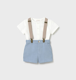 Mayoral Blue Newborn Shorts set with Shirt