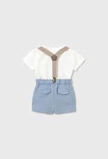 Mayoral Blue Newborn Shorts set with Shirt