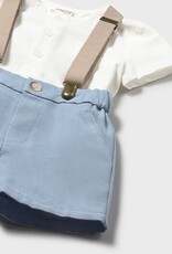 Mayoral Blue Newborn Shorts set with Shirt