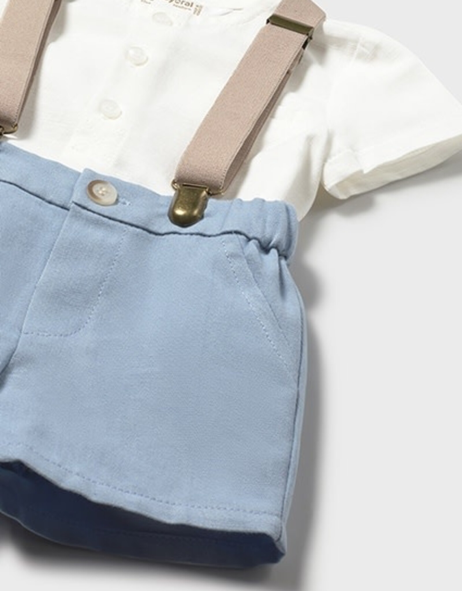 Mayoral Blue Newborn Shorts set with Shirt