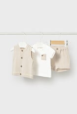 Mayoral Wheat Newborn Shorts w/Vest Set