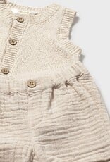 Mayoral Wheat Newborn Shorts w/Vest Set