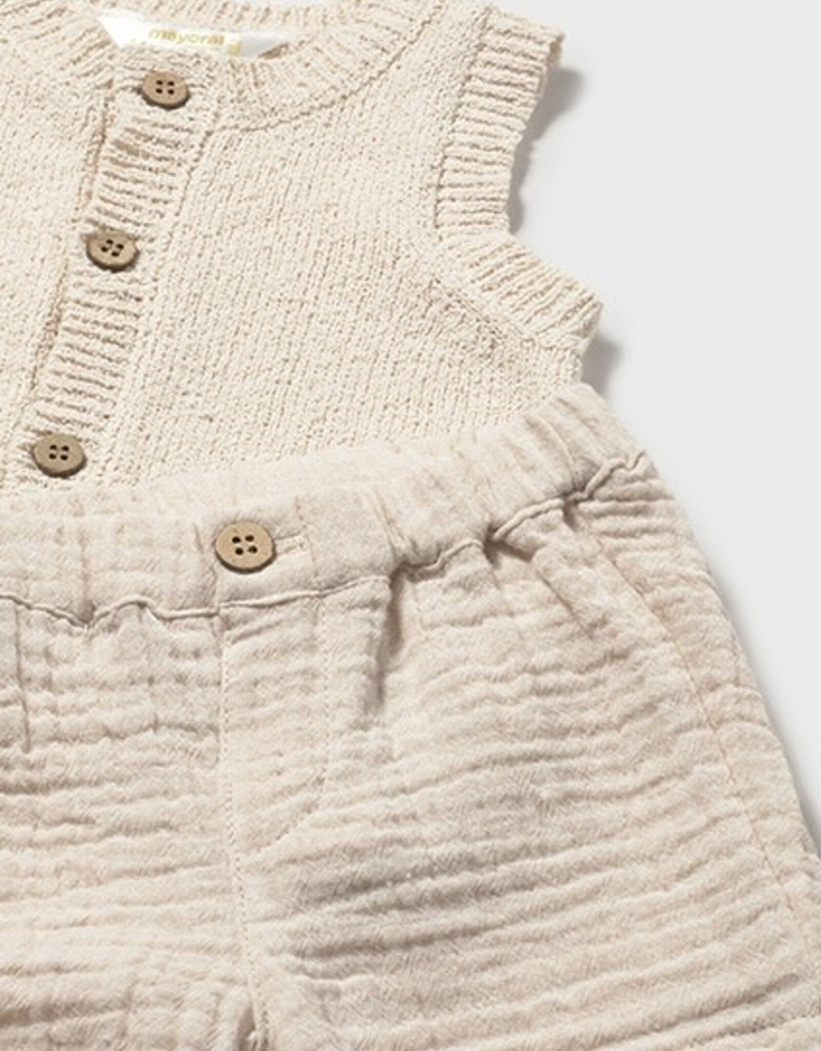 Mayoral Wheat Newborn Shorts w/Vest Set
