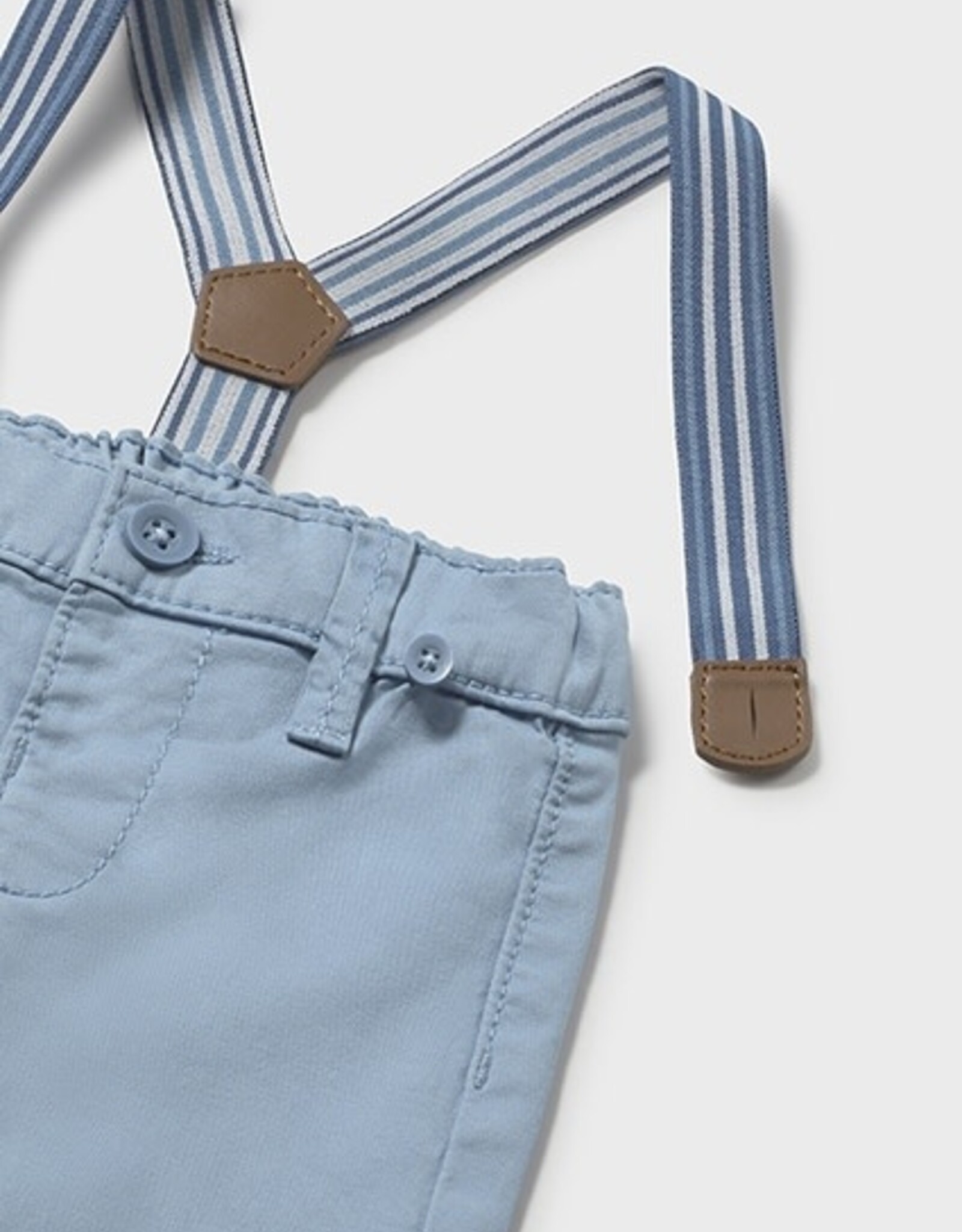 Mayoral Blue Newborn Pants w/Suspenders