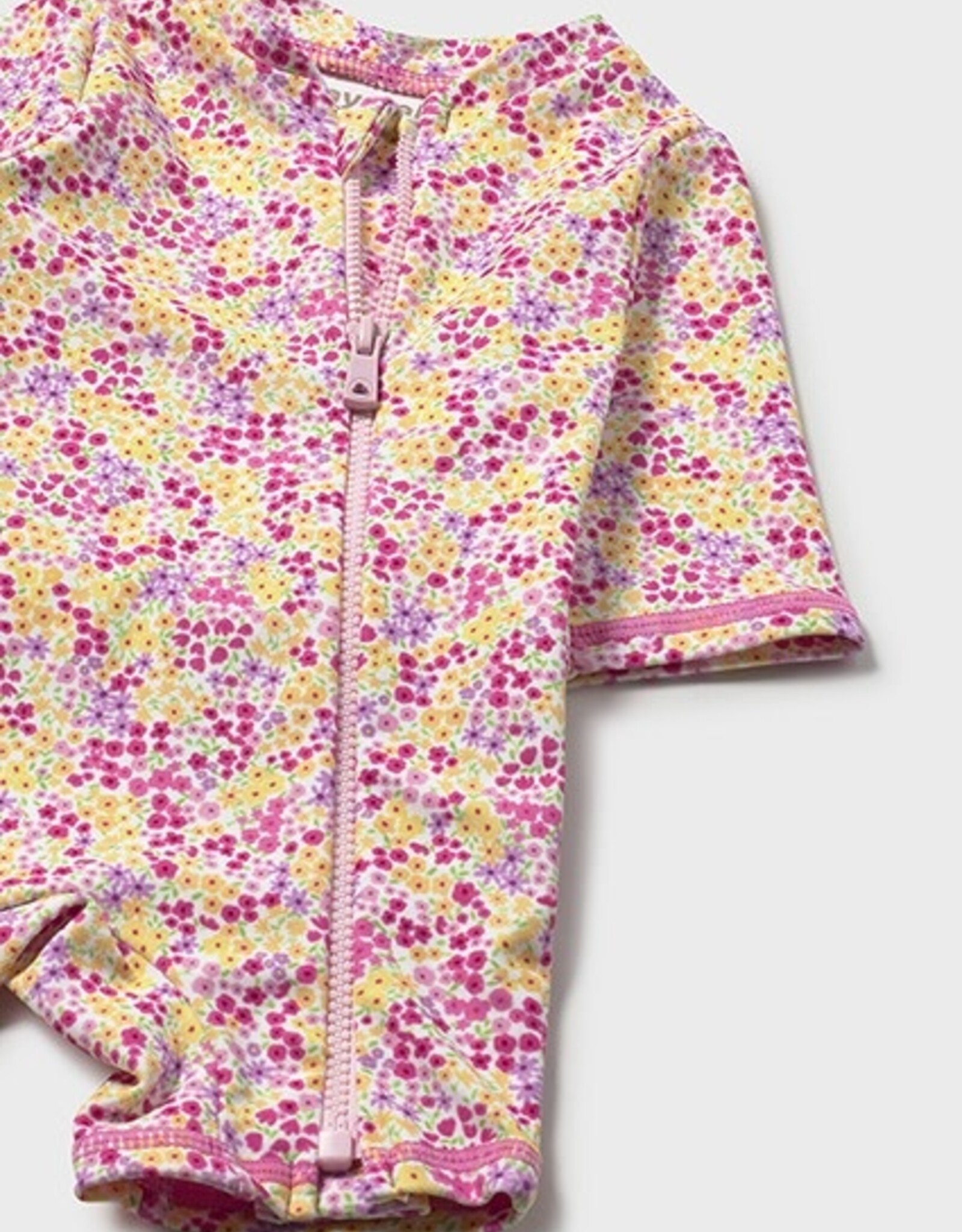 Mayoral Rose Floral Bathing Bodysuit w/Hat