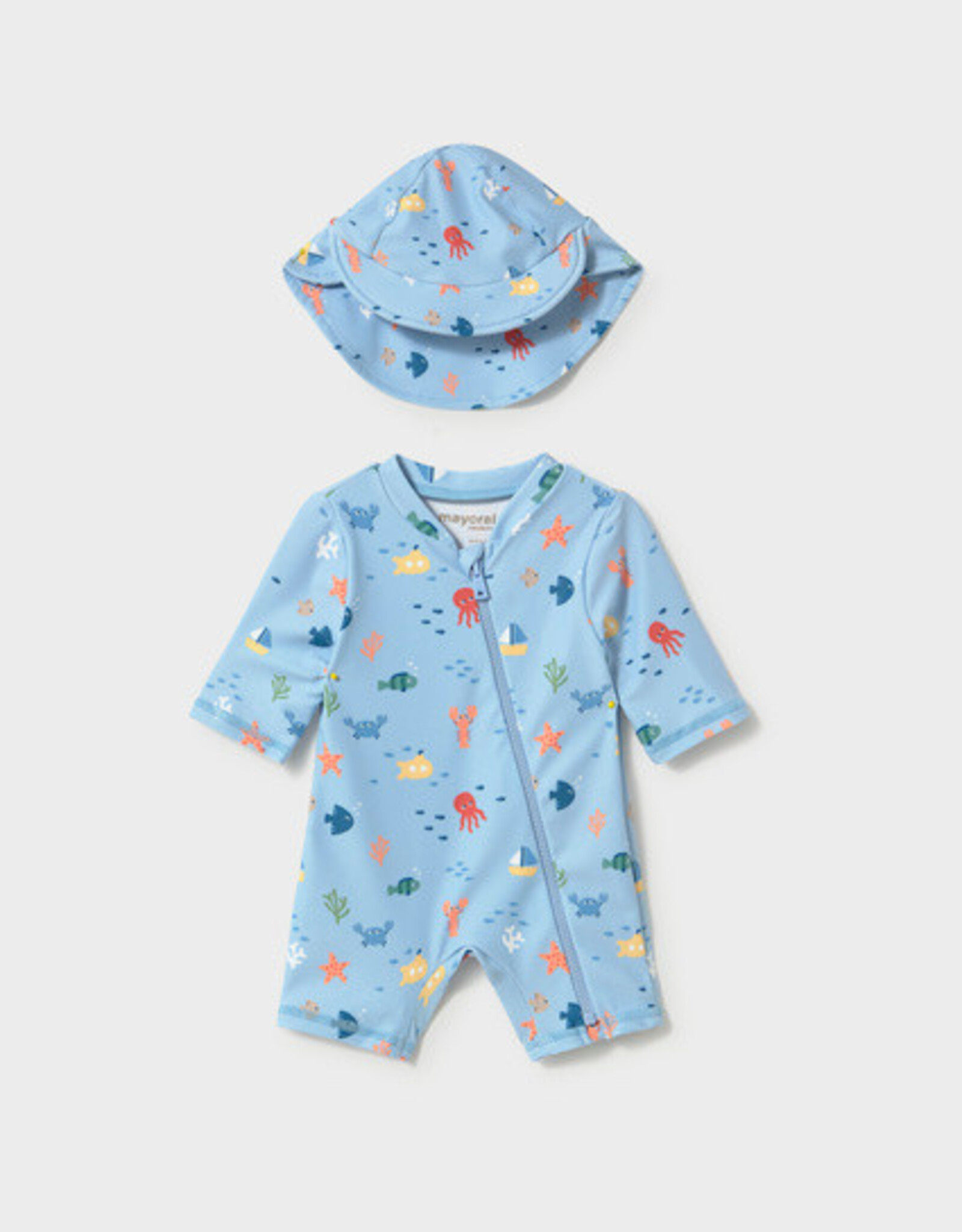 Mayoral Blue Underwater Bathsuit w/Hat