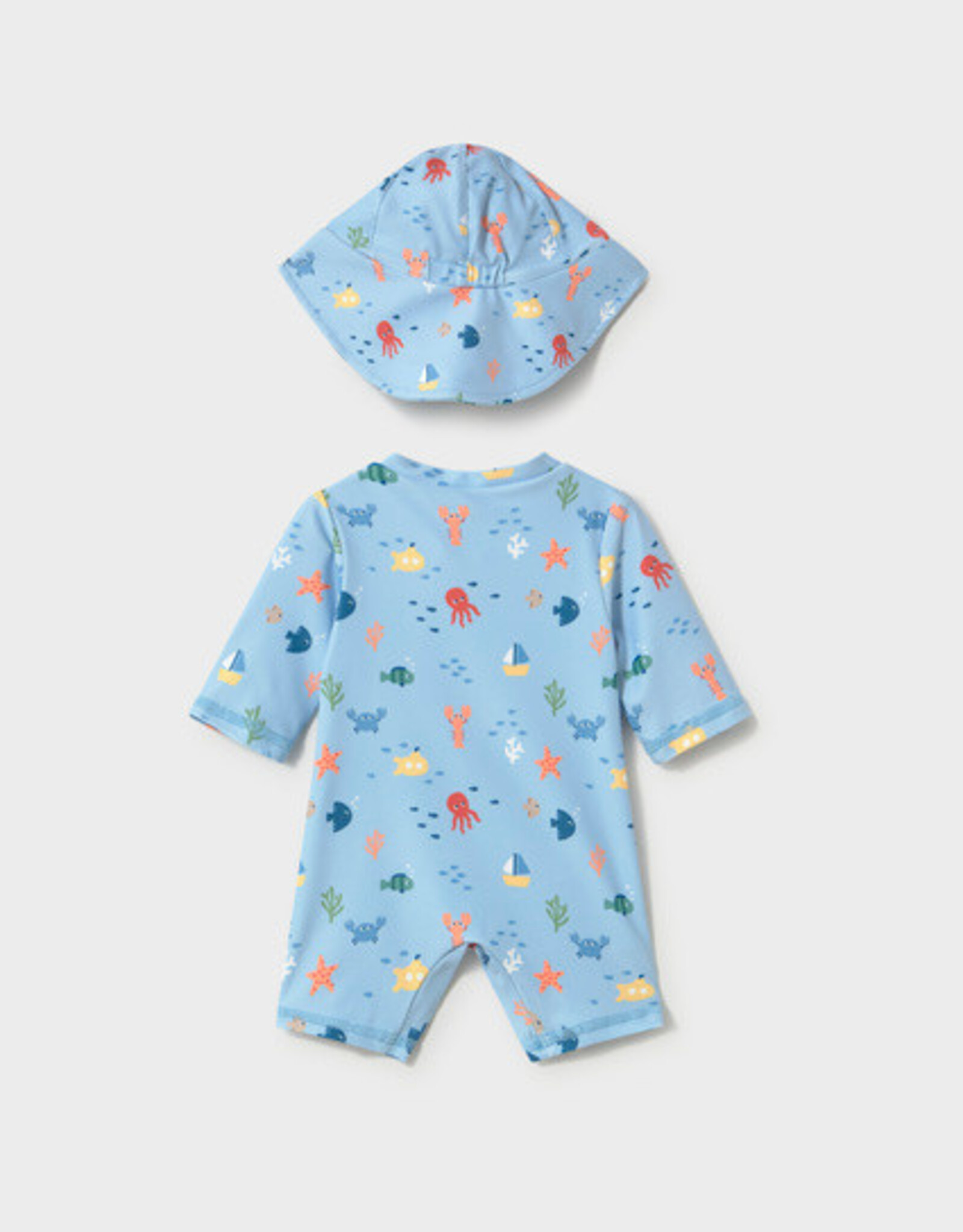 Mayoral Blue Underwater Bathsuit w/Hat
