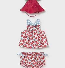 Mayoral Strawberries Newborn Bathsuit Set