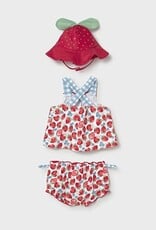Mayoral Strawberries Newborn Bathsuit Set