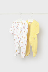 Mayoral Newborn Sunny Set of 2 long sleeve rompers