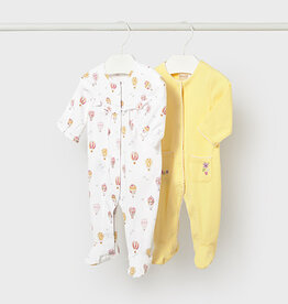 Mayoral Newborn Sunny Set of 2 long sleeve rompers