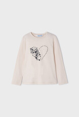 Mayoral Chickpea Long Sleeve T-Shirt w/Heart