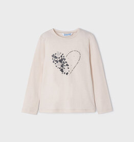Mayoral Chickpea Long Sleeve T-Shirt w/Heart