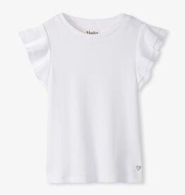Hatley White Ruffle Sleeve Tank