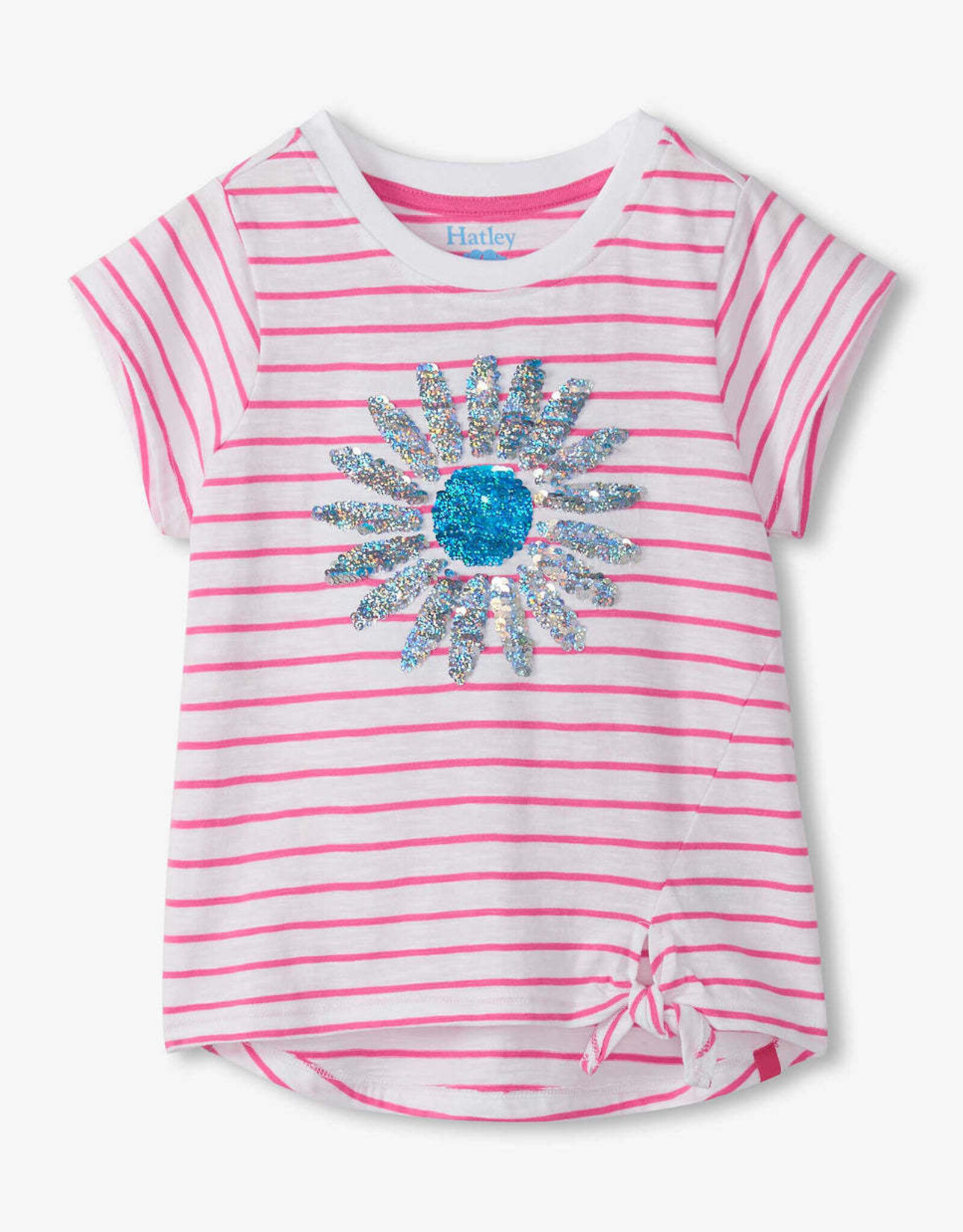 Hatley Radiant Flower Striped Tie Front Tee