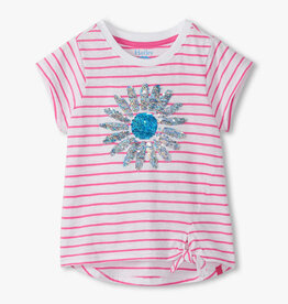Hatley Radiant Flower Striped Tie Front Tee