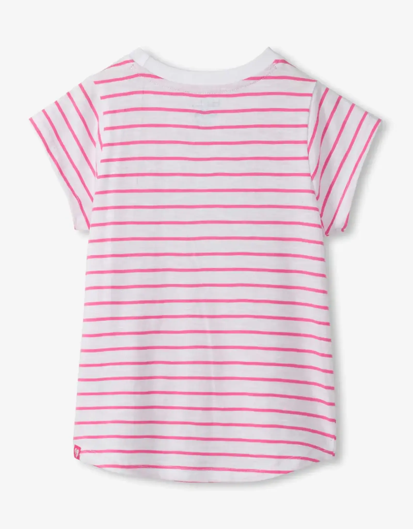 Hatley Radiant Flower Striped Tie Front Tee