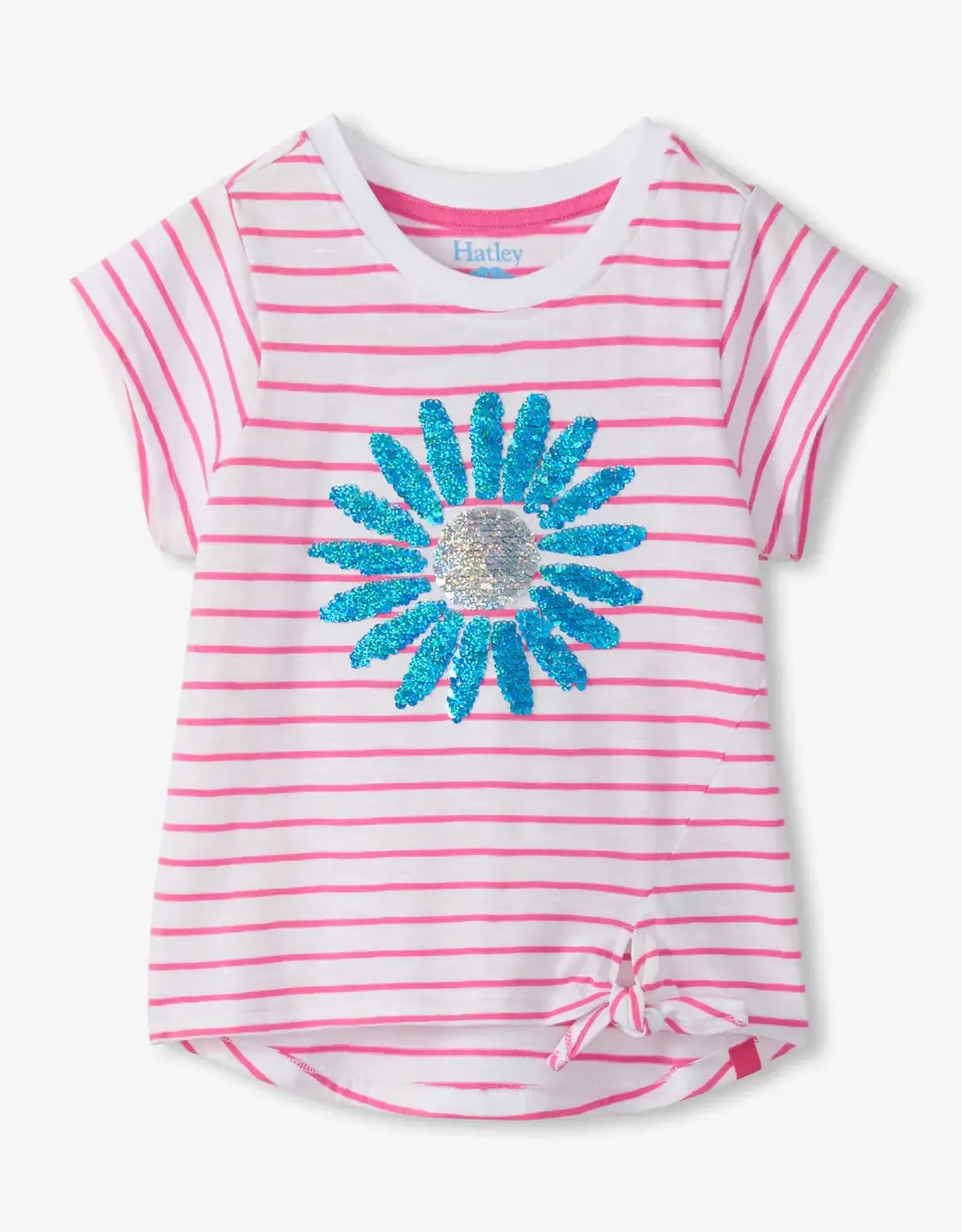 Hatley Radiant Flower Striped Tie Front Tee