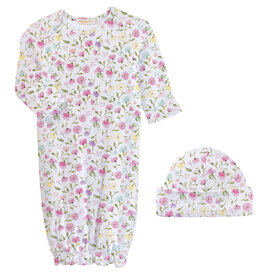 Baby Club Chic Pastel Blooms Gown & Hat Set