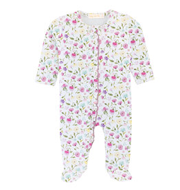 Baby Club Chic Ruffled Pastel Blooms Zipper Footie