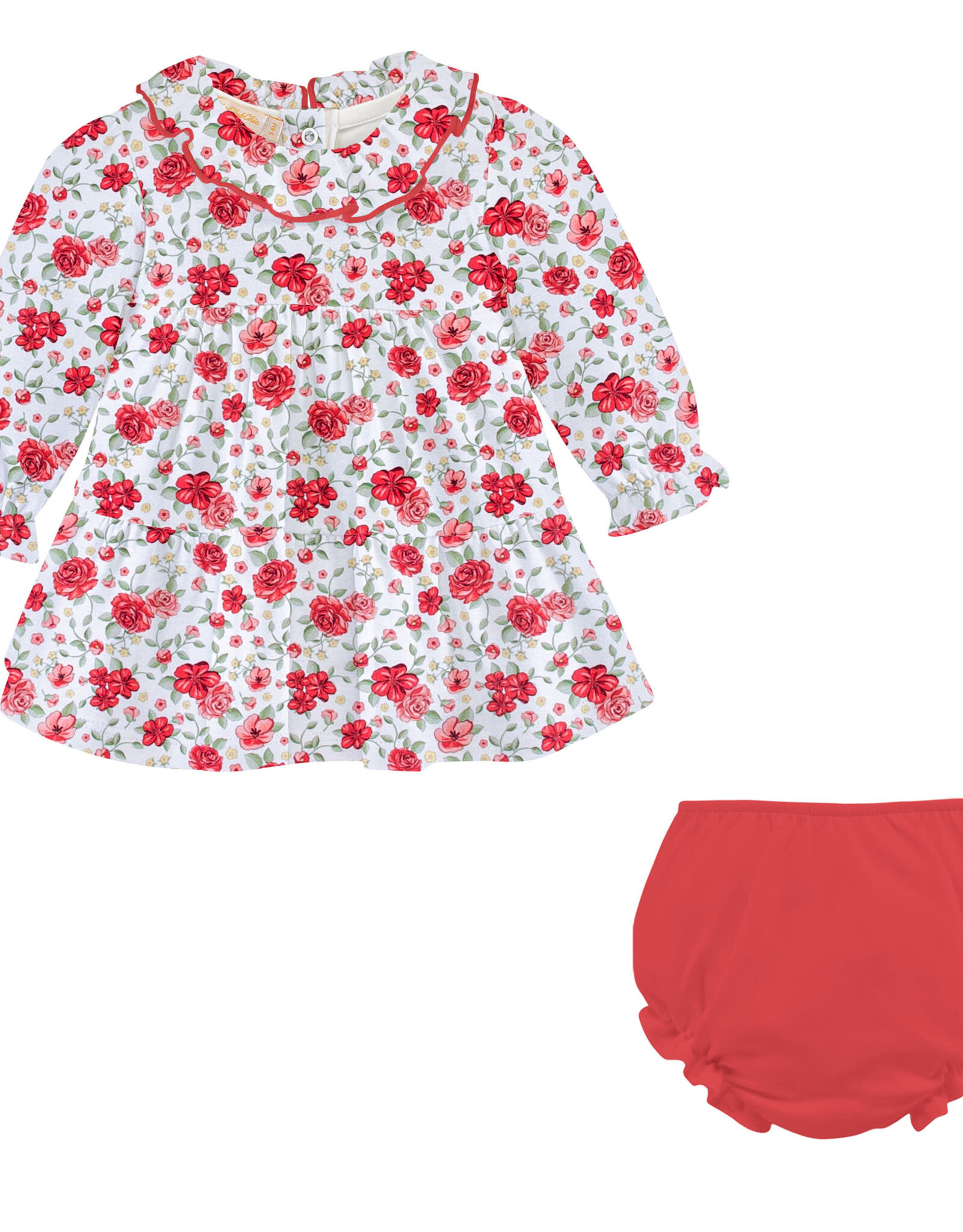 Baby Club Chic Festive Florals Tiered Dress w/Bloomer